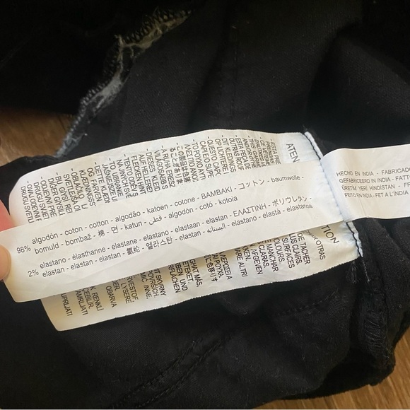 Zara Corduroy Cotton Blend Wide Straight Leg Pants Black - Picture 8 of 11